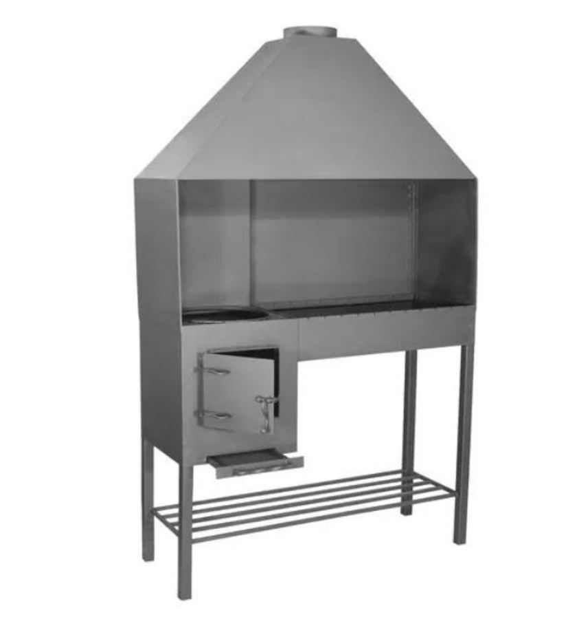 Профессиональный мангал с печкой 1250x450